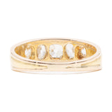 Anello vintage in oro giallo 18k con diamanti di taglio vecchia miniera (1ctw), anni '50
