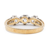 Anello trilogy vintage in oro giallo 14k con diamanti (0,42ctw), anni '70