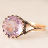 Solitario antico in oro giallo 9K con ametista (2.20ct ca.), primi del ‘900