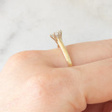 Solitario vintage in oro giallo 14K con diamante di taglio brillante (0.53ct ca.), anni ‘80/‘90