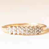 Anello vintage in oro giallo e bianco 9K con diamanti (0.12ctw ca.)
