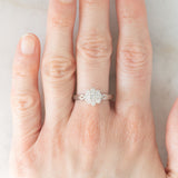 Anello a margherita vintage in platino con diamanti di taglio brillante (0.51ctw ca.), anni ‘70/‘80