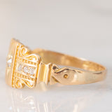 Anello antico in oro giallo 14K con diamanti di taglio rosetta (0.08ctw ca.), anni ‘10