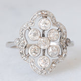 Anello antico in platino con diamanti di taglio vecchia miniera e di taglio rosetta (0.75ctw ca.), anni ‘10/‘20