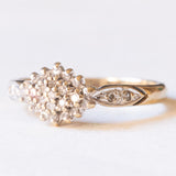 Anello vintage in oro giallo e bianco 9K con diamanti (0.15ct ca.), anni ‘70