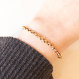 Braccialetto vintage con anelline in oro giallo 9K