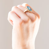 Anello vintage in oro giallo 9K con mosaico di opali triplet