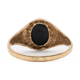 Anello vintage chevalier in oro giallo 9k con onice