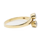 Anello vintage contrarier in oro giallo 14k con diamanti (0,30ctw), anni '70