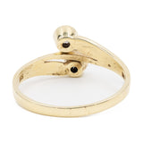 Anello vintage contrarier in oro giallo 14k con diamanti (0,30ctw), anni '70