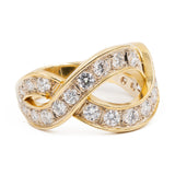 Anello vintage in oro giallo 18k con diamanti di taglio brillante (1ctw)