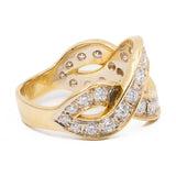 Anello vintage in oro giallo 18k con diamanti di taglio brillante (1ctw)