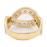 Anello vintage in oro giallo 18k con diamanti di taglio brillante (1ctw)