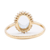 Anello vintage in oro giallo 9k con topazio e diamanti