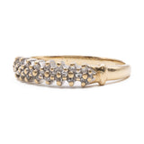 Anello vintage a riviera in oro giallo 9k con diamanti (0,12ctw)