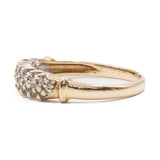 Anello vintage a riviera in oro giallo 9k con diamanti (0,12ctw)