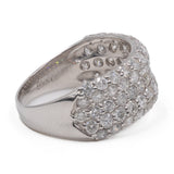 Anello vintage in platino a fascia con pavè di diamanti (2ctw)