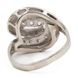 Anello vintage in oro bianco 14K con diamanti di taglio brillante (0.30ctw ca.), anni '70