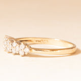 Anello vintage in oro giallo 9K con diamanti (0.20ctw ca.), anni ‘80/‘90