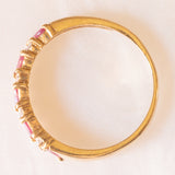 Veretta vintage in oro giallo 9K con rubini (0.50ctw ca.) e diamanti (0.16ctw ca.), anno 1990