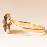 Anello a fiore antico in oro giallo 14K con granati, primi del ‘900