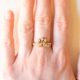 Anello vintage in oro giallo 14K con diamanti di taglio brillante (0.30ctw ca.), anni ‘70