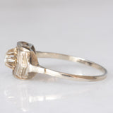 Solitario Art Déco in oro bianco 14K con diamante di taglio brillante (0.05ct ca.), anni ‘30