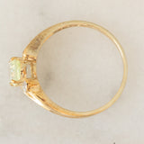 Anello moderno in oro giallo 9K con topazio verde (0.90ct ca.) e diamanti, anno 2007