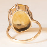 Anello Art Déco da cocktail in oro giallo 9K con quarzo citrino (7.20ct ca.), anni ‘30