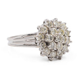 Anello vintage in oro bianco 18k e diamanti di taglio brillante (0,90ctw), anni '60