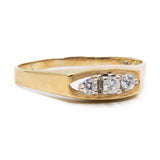 Anello vintage trilogy in oro giallo 14k con diamanti (0,27ctw), anni '70