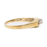 Anello vintage trilogy in oro giallo 14k con diamanti (0,27ctw), anni '70