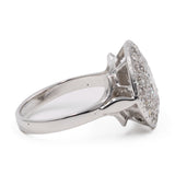 Anello vintage in oro bianco 18k con diamante centrale di 1ct e contorno di diamanti (0,32ctw), anni '60