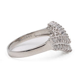 Anello vintage a "V" in platino 900 e diamanti (0,68ctw)