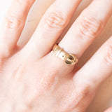 Anello Vittoriano a forma di cintura con fibbia in oro giallo 9K, anno 1855-1856