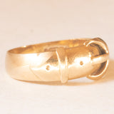 Anello antico vittoriano a forma di cintura con fibbia in oro giallo 9K, anno 1864