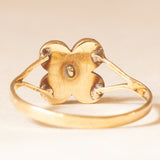 Anello a fiore antico in oro giallo 14K con granati, primi del ‘900