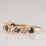 Mezzo eternity vintage in oro giallo 9K con zaffiri (0.40ctw ca.) e diamanti (0.04ctw ca.), anno 1986