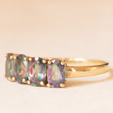 Veretta vintage in oro giallo 9K con topazi mistici (2ctw ca.), anni ‘90/anni ‘2000