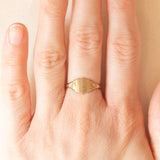 Anello da sigillo vintage in oro giallo 9K, anno 1992