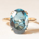 Anello da cocktail vintage in oro giallo 9K con spinello sintetico (5.80ct ca.), anno 1995
