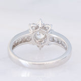 Anello a fiore vintage in platino con diamanti (1.33ctw), anni ‘90