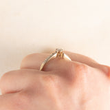 Anello vintage in oro giallo e bianco 9K con diamanti (0.18ctw ca.), anni ‘90