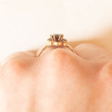 Anello a fiore vintage in oro giallo 8K con granati (1.30ctw ca.), anni ‘70