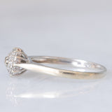 Anello a fiore vintage in oro bianco 9K con diamanti (0.10ctw ca.), anni ‘70/‘80