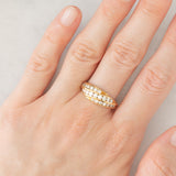 Anello a fascia vintage in oro giallo 18K con diamanti di taglio brillante (1ctw ca), anni ‘70