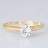 Solitario vintage in oro giallo 14K con diamante di taglio brillante (0.53ct ca.), anni ‘80/‘90
