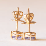 Orecchini moderni in oro giallo 9K con tanzaniti di taglio princess (0.20ctw ca.)