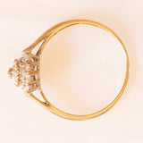 Anello vintage in oro giallo 9K con diamanti (0.10ctw ca.), anni ‘60/‘70