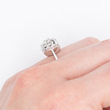 Solitario in oro bianco 18K con diamante di taglio vecchia miniera (0.97ct ca.)